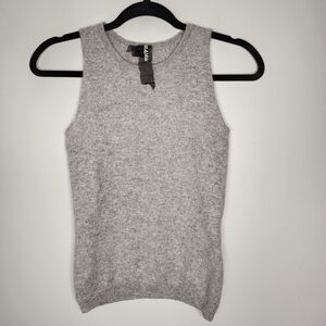 NAADAM 100% Cashmere Sleeveless Round Neck Sweater Vest — XS — Gray Luxury Knit